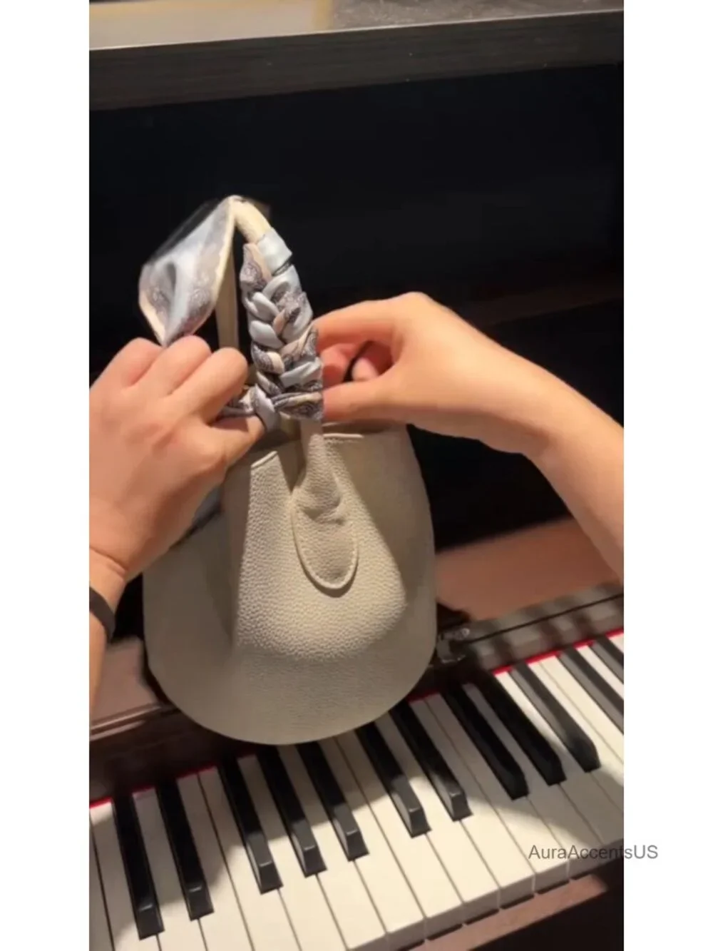 Skinny Satin Scarf for Bag Handle & Neck Purse Accessory